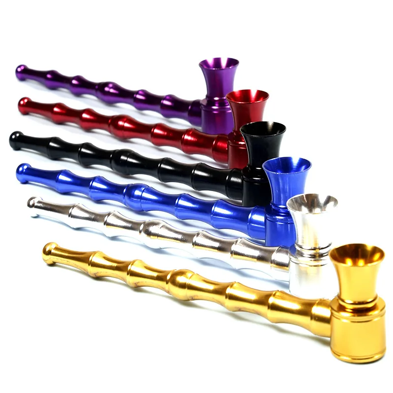 

127MM Creative and fashionable multi-color bamboo shaped pipe Aluminum Convenient Tobacco Smoking Pipes Smoke Accessories