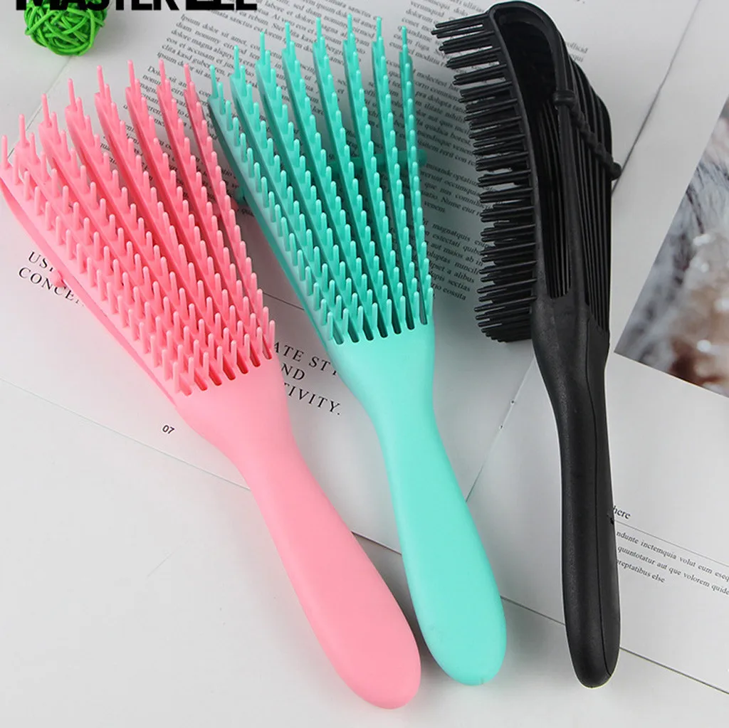Green/Pink Hair Brush Scalp Massage Comb Women Detangle Hairbrush Hairdressing Salon Styling Health Care Reduce Fatigue | Красота и