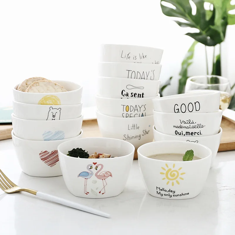 4 5 дюйма 400 мл домашняя Скандинавская миска для японского риса фруктов закусок