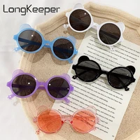 longkeeper round kids sunglasses girls boys 2021 cute bear shaped sun glasses baby shades eyewear children uv400 oculos de sol