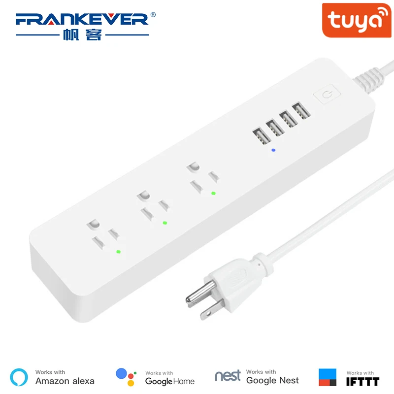 FrankEver мини США Wi-Fi разъем с стабилизатором напряжения 110-240 В Голосовое управление умная розетка работает с Alexa Google Home Tuya APP