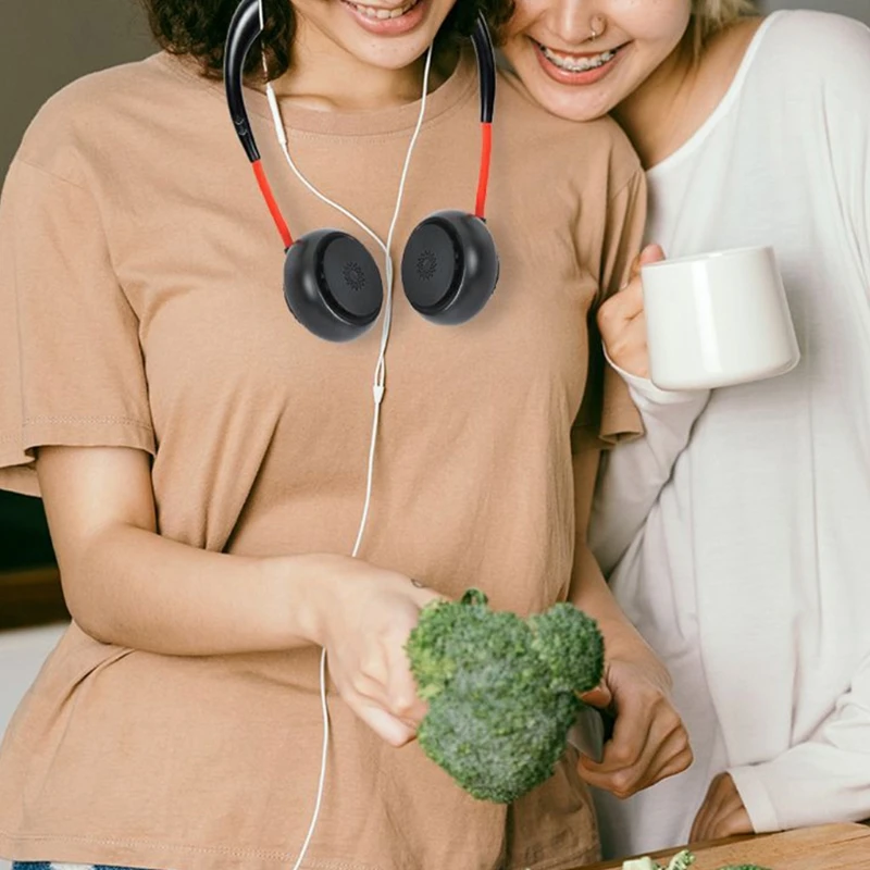 

Bladeless Neckband Fan Rechargeable 3 Speed LED Night Light 360 Rotation Ultra Quiet Aromatherapy Function