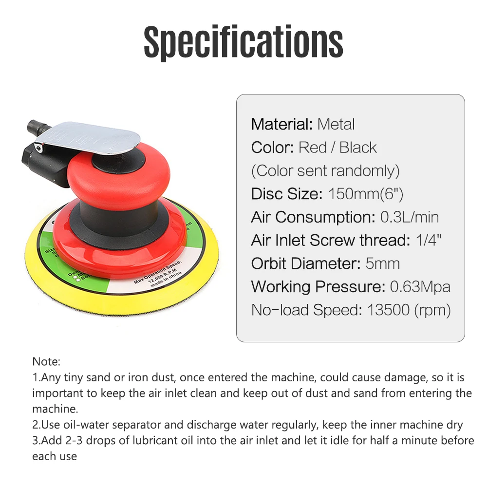 Пневматическая шлифовальная машина KKmoon 6 дюймов Полировочная машинка - купить по