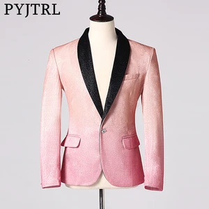 Мужские стильные Блестящие модные повседневные блейзеры PYJTRL цвета шампанского, женское платье для выпускного вечера, костюм, куртка, певицы, пальто, костюм