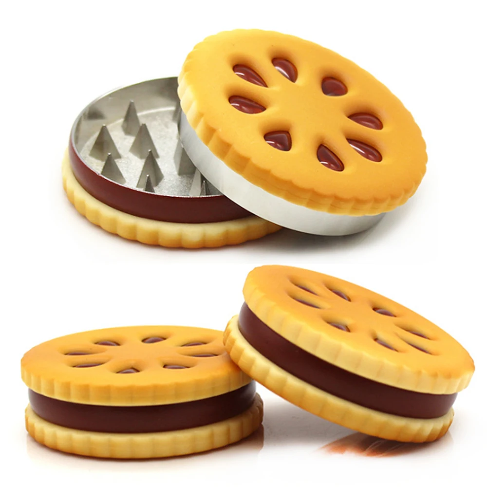 

10Pcs Biscuit Shape Tobacco Grinders Herb Grinders Spice Mill Smoking Crusher Smoke Cigarette Accessories Pipe Tool