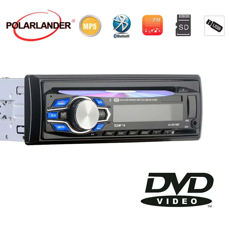 New 1 Din Car Radio DVD VCD CD Player Bluetooth 12V Audio DVD MP3 Player Autoradio Stereo SD/USB/AUX -in In-dash Hand Free images - 6