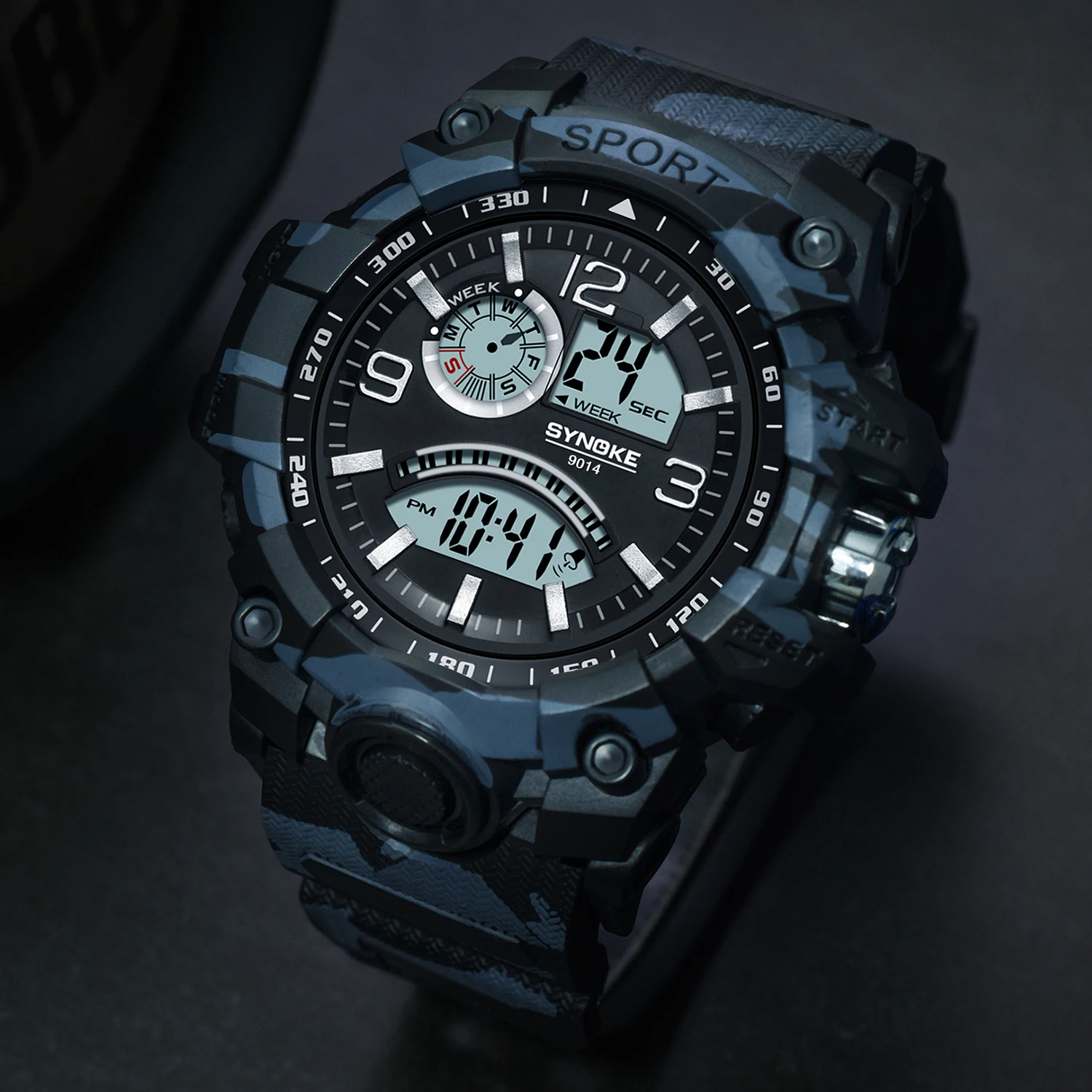 

SYNOKE Fashion Sport Digital Men Watches Military Army Luminous Waterproof Chronograph Alarm Clock Reloj Hombres Men's Watch