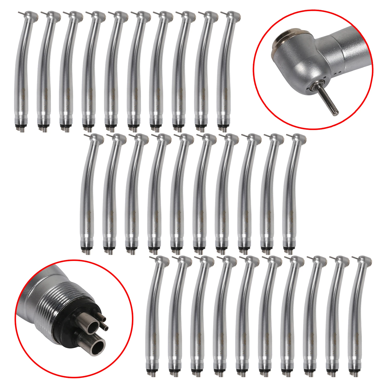 

30pcs SANDENT NSK PANA MAX Style Dental High Speed Standard Head Single Spray Handpiece Push Button 2/4 Hole