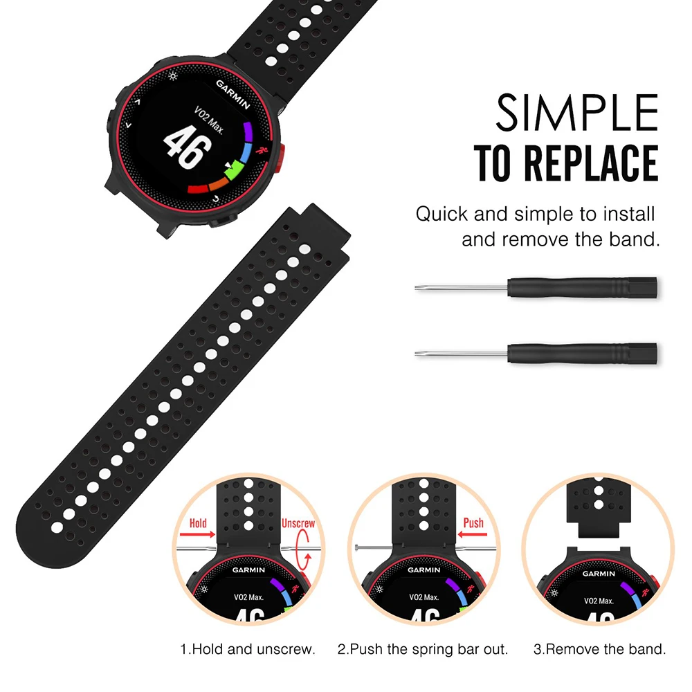 Ремешок для наручных часов Garmin Forerunner 235 силиконовый ремешок 220/230/620/630/735XT