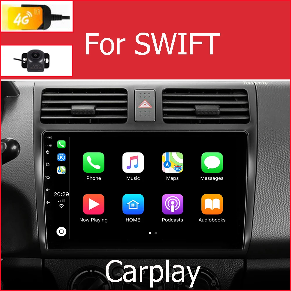 Автомобильный мультимедийный плеер 6 ГБ ОЗУ/Восьмиядерный процессор/Android 10 0 DVD Gps