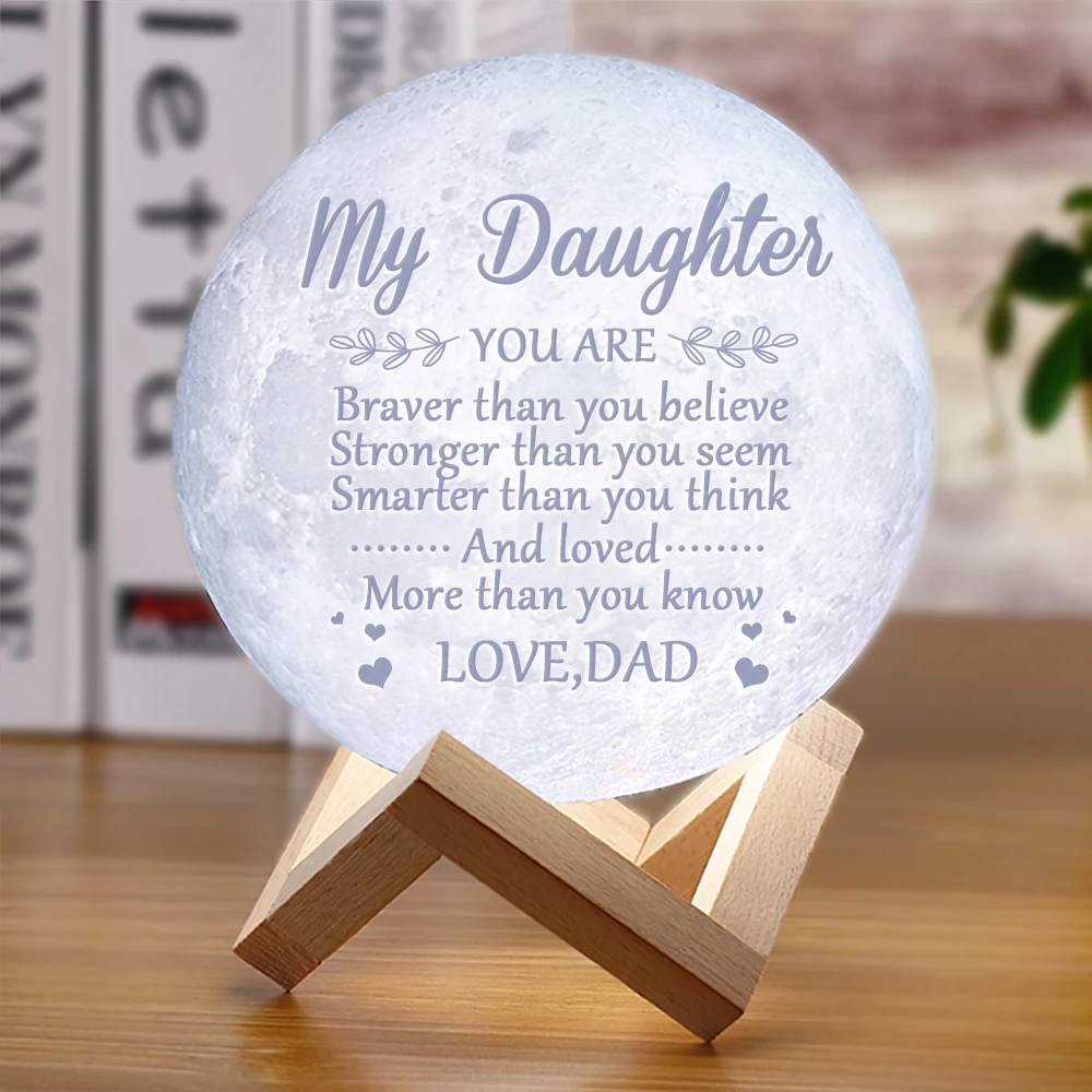 For daughter A2 Луна лампа ночник лампа для дочки Дети СВЕТОДИОДНЫЙ Свет usb зарядка сенсорный контроль 2 цвета для рождественских подарков на день рождения - Emitting Color: For daughter A2