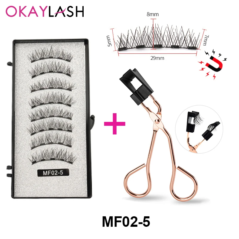 Модные 3D норковые магнитные ресницы OKAYLASH без жестокости 5 магнитов мягкие