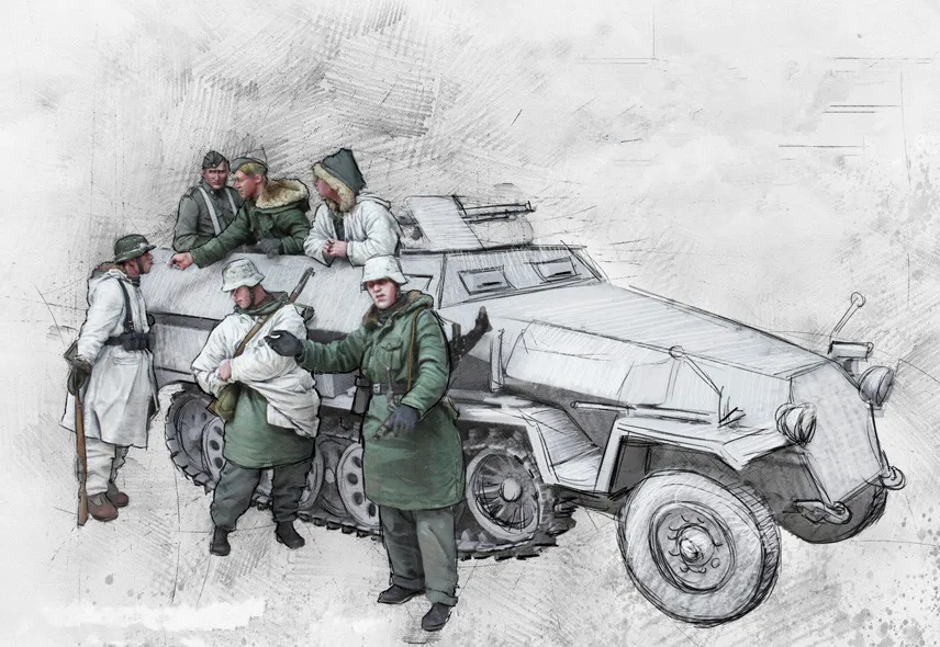 1/35 модельная фигурка из смолы комплект разобранный Неокрашенный S70(6 фигурок без