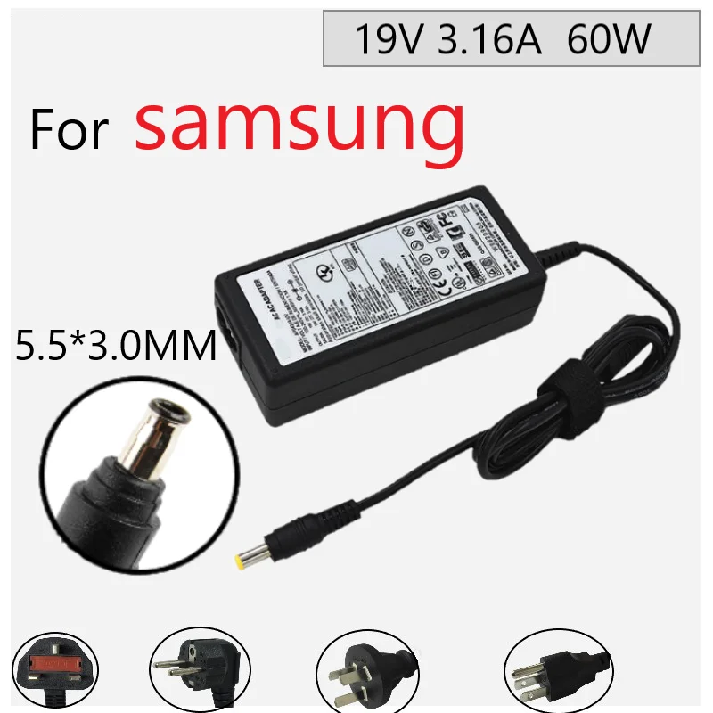 

New Original 60W 19V 3.16A AC Adapter Charger Power Supply For Samsung CPA09-004A PSCV600/04A