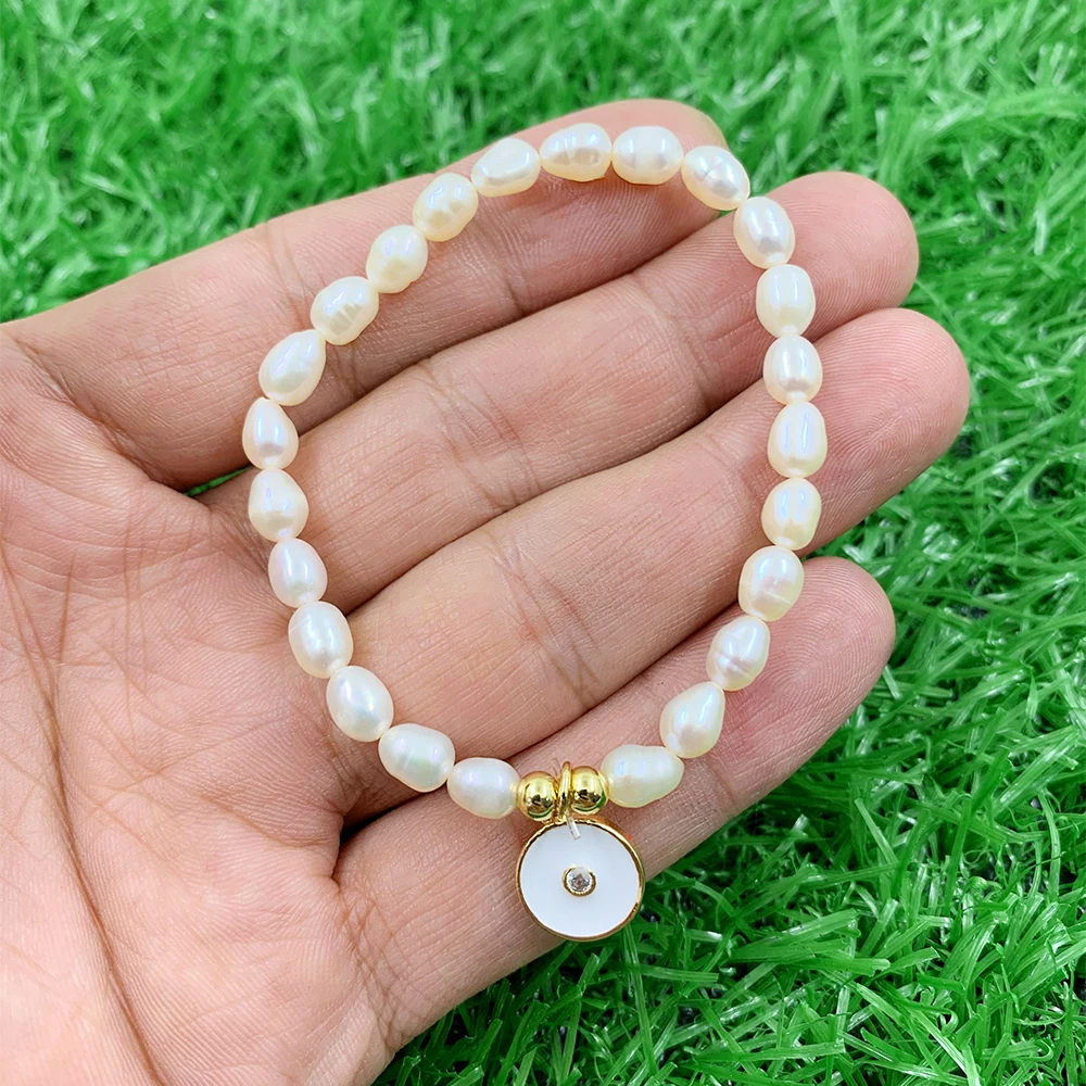 Пресноводные жемчужные браслеты для женщин ювелирные изделия богемные радужные