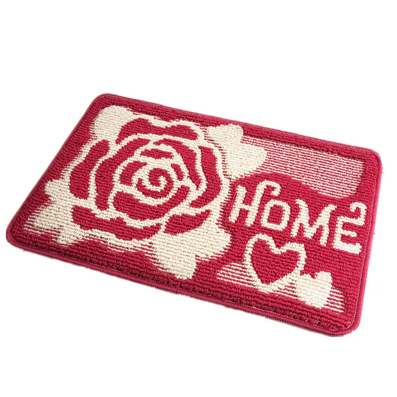 

Red Rose Love Home Retro Dust Removable Floor Mat Wear-resistant Entrance Bathroom Door Non-slip Rug