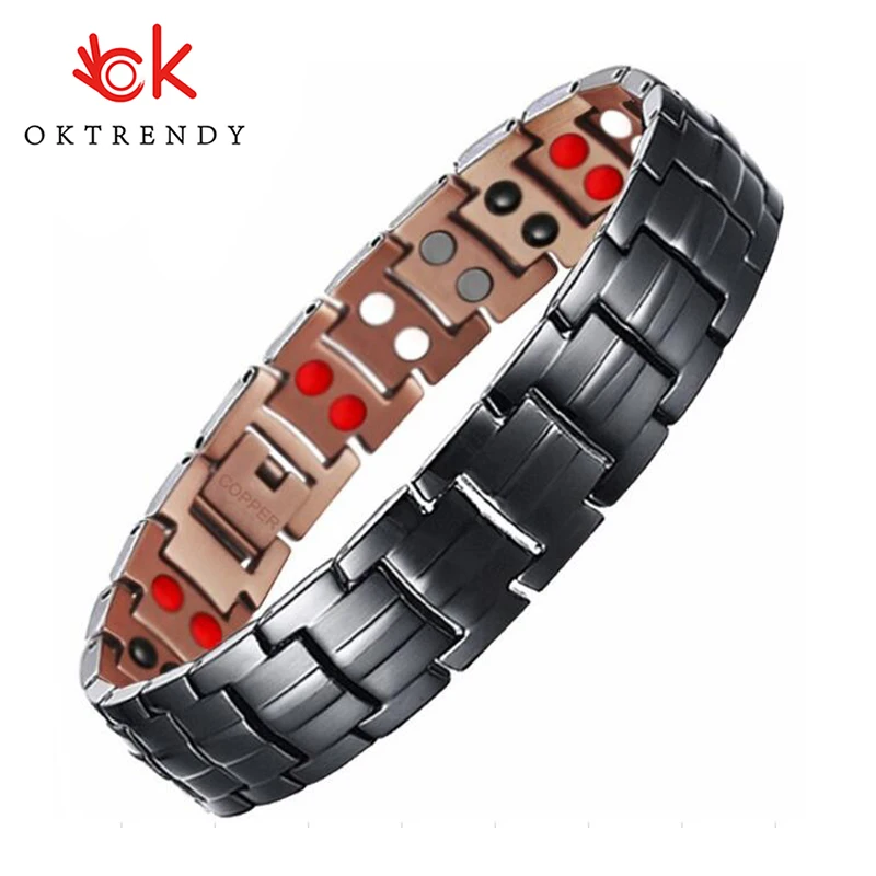 Мужской браслет на предплечье из чистой меди энергетический германий магнитный