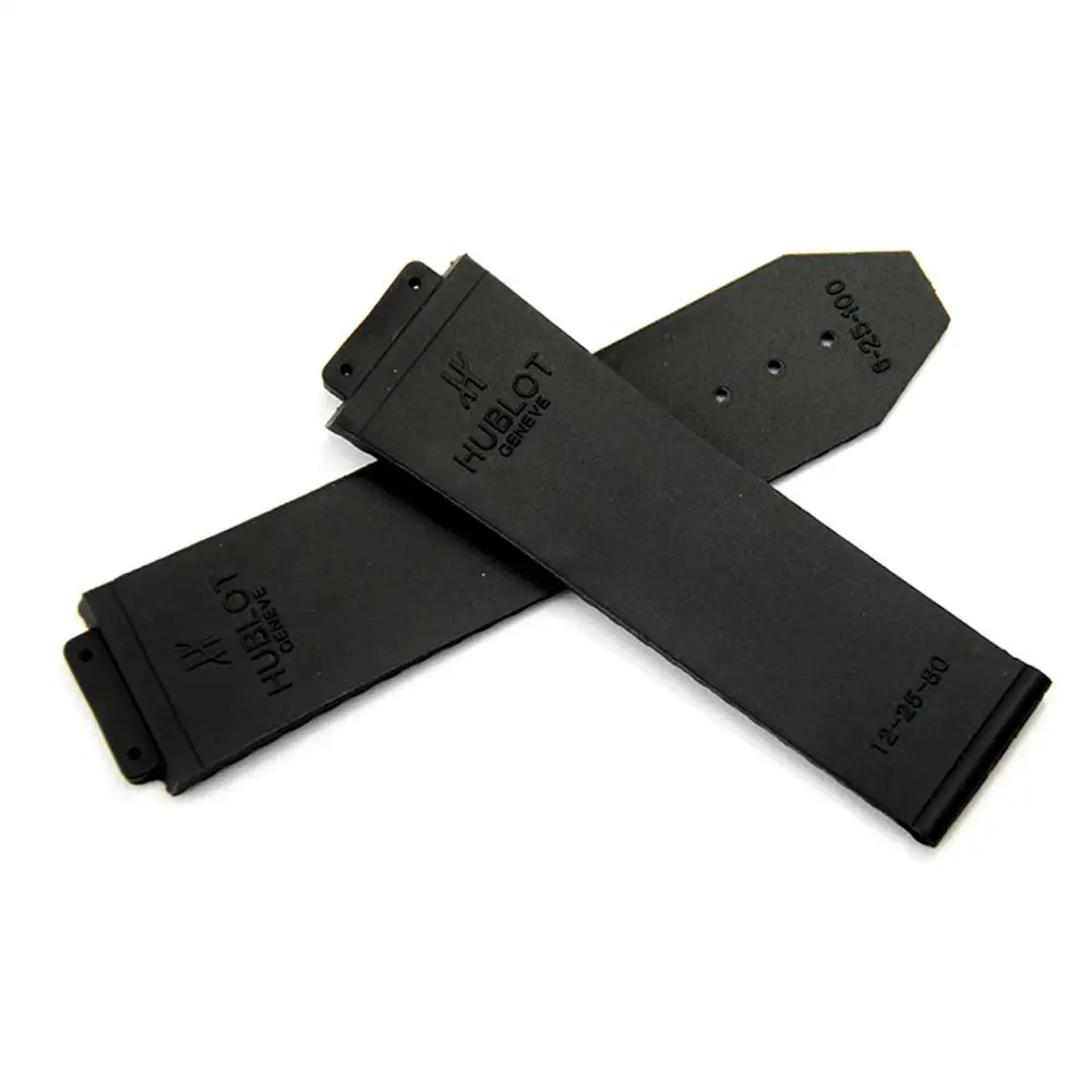 Силиконовый ремешок 25 мм для Hublot пластиковый с черным шоколадным запахом ПУ