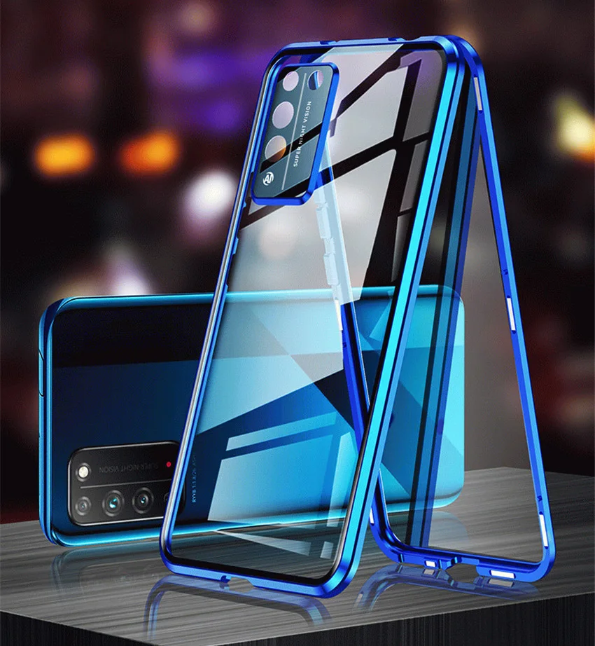 

For Huawei Nova 8 Pro Case Magnetic Double Side Tempered Glass 360 Full Cover Case For Nova 8 SE Nova8 With Metal Camera Lens
