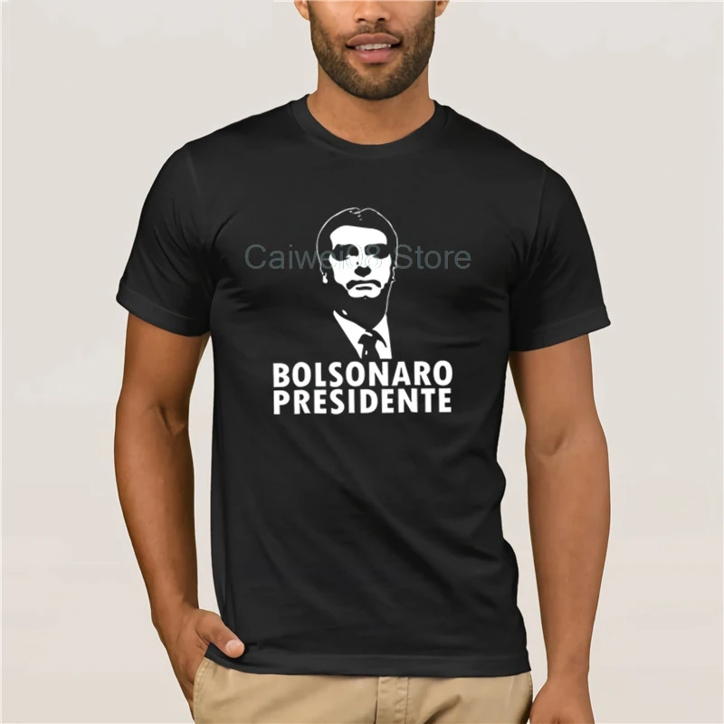 Индивидуальная футболка Bolsonaro Presidente Jair Мужская Черная хлопковая джинсовая
