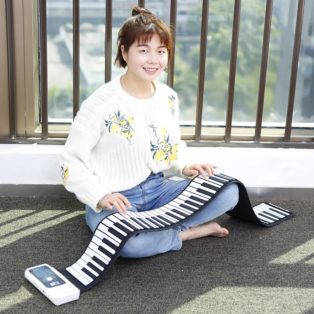 88 keys portable roll up piano Silicon keyboard thickness design Rechargeable USB MIDI Keyboard MIDI Conctroller Foldable piano