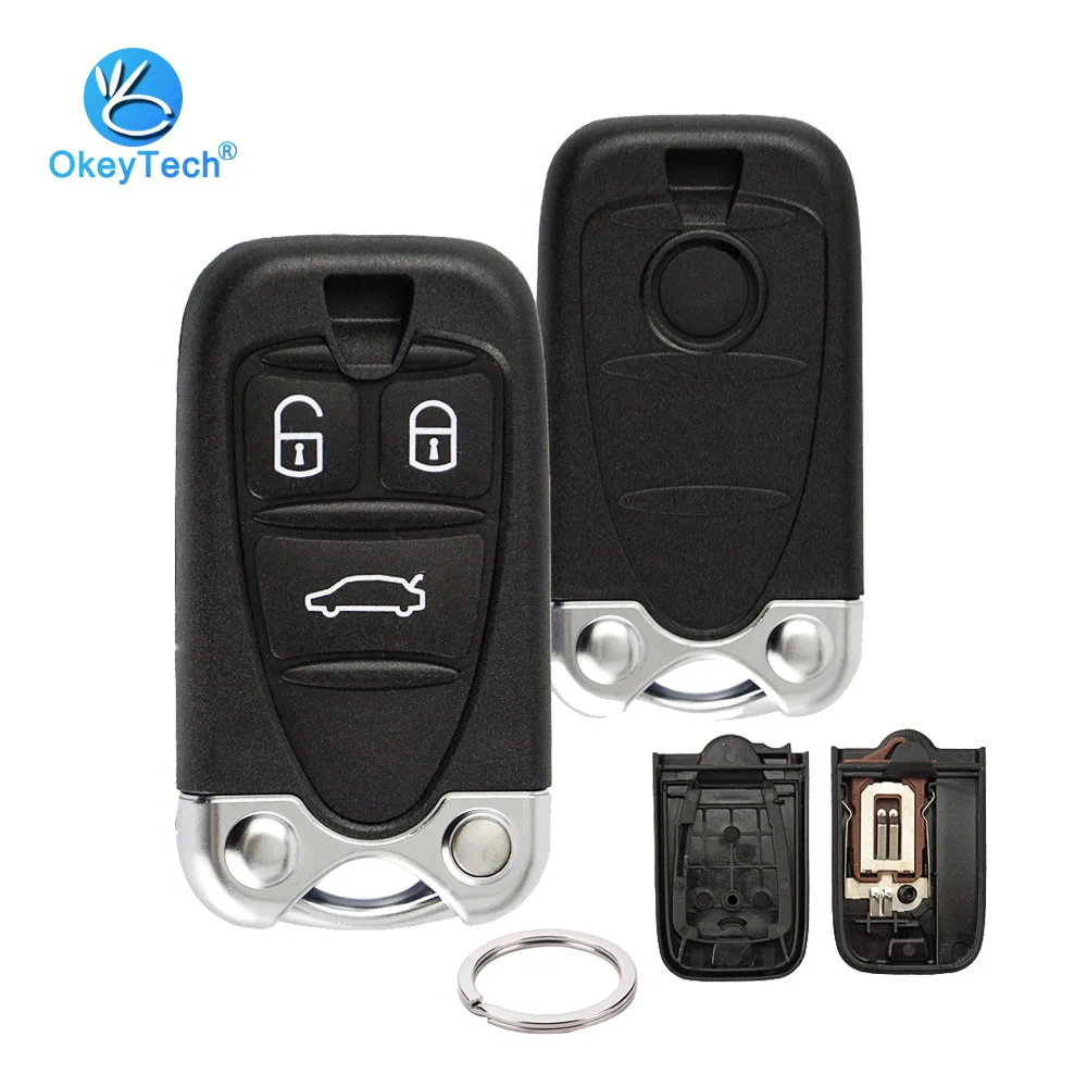 

OkeyTech для Alfa Romeo 159 156 Giulietta Brera Spider GT, дистанционный смарт-ключ, 3 кнопки, с непорезом лезвия и кольцом для ключей, брелок