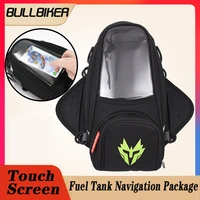 new motorcycle touch screen oil tank bag strong magnetic fixed straps mobile phone navigation bags 7inch shoulder bag