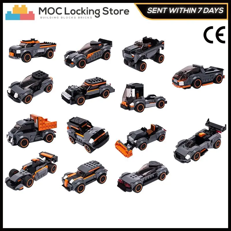 

MOC-21915 75892 14in1Vehicle Car Models Bricks Compatible with Small Building Blocks Assemble Children's Toys Collection