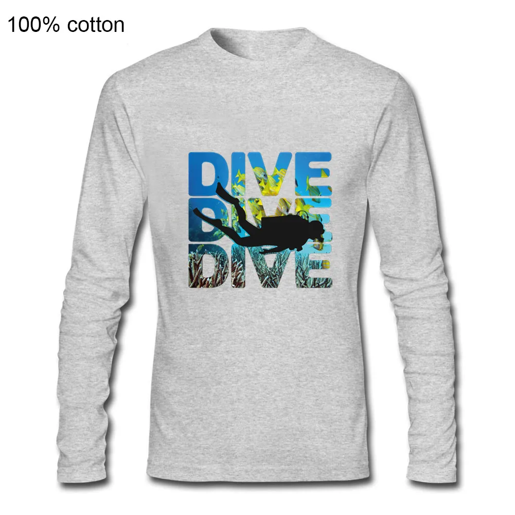 

Design Man Printed long T-Shirt SCUBA DIVER dive down flag Dive funny Black long T Shirts Mens 2019 New brand Design Summer Tee