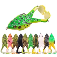 1pcs frog soft lure 9cm 14g plastic spoon silicone bait artificial propeller wobblers crankbaits pesca topwater fishing tackle