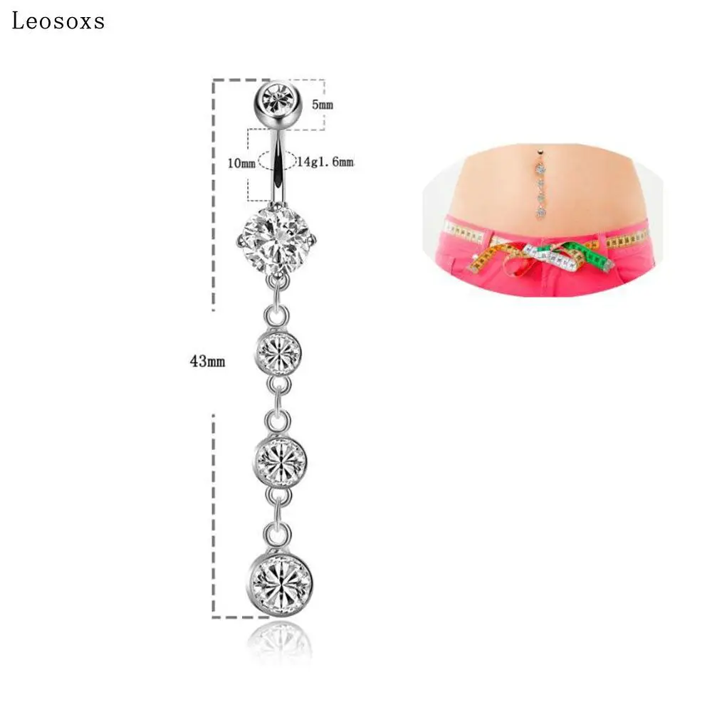 

Leosoxs 1piece Human puncture medical steel thick needle navel ring pendant navel nail hypoallergenic navel buckle