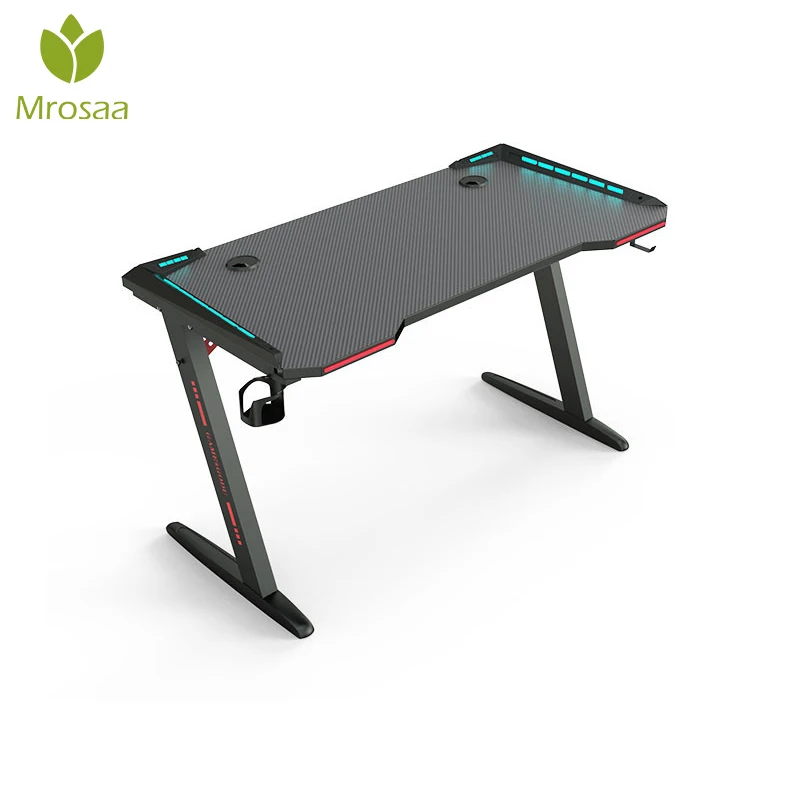 online 47 Polegada Computador Portátil Mesa E-esportes Mesa De Jogos De Aço Mesa De Computador Gamer Mesa Workstation Com Alça De Jogo Rack Mouse Pad