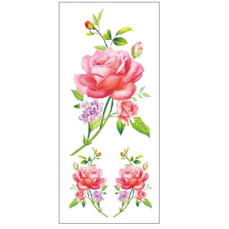 Модные татуировки водостойкие временные тату-наклейки разные цветы сексуальное