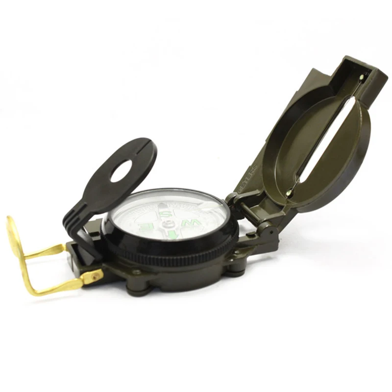 Открытый Портативный армейский зеленый складывающиеся линзы Часы с компасом