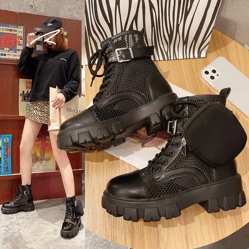 

Martin boots new thin section breathable retro British style short boots wild mesh boots children hollow mesh boots X771