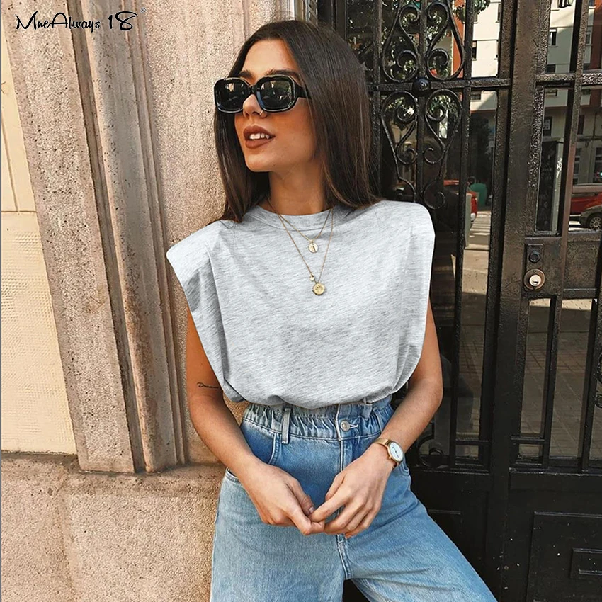 Майка Mnealways18 Женская Повседневная белый Хлопковый базовый трикотажный топ без