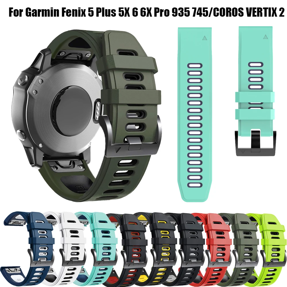 

Smart Watchband Straps For Garmin Fenix 6 6X 5X 5 plus 3HR 935 945 MK1 Quick Release Silicone Bracelet Correa For COROS VERTIX 2