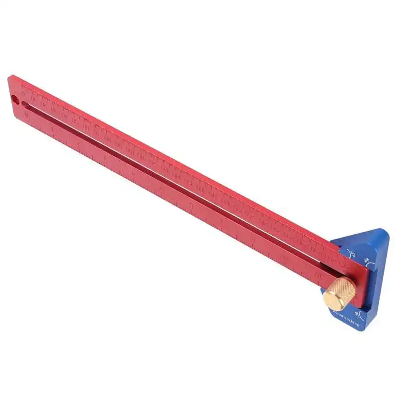 

Esquadro Carpenter Tools Woodworking Scriber 270mm Aluminum Alloy Angled Ruler Line Scribing Marking Crossedout Gauge