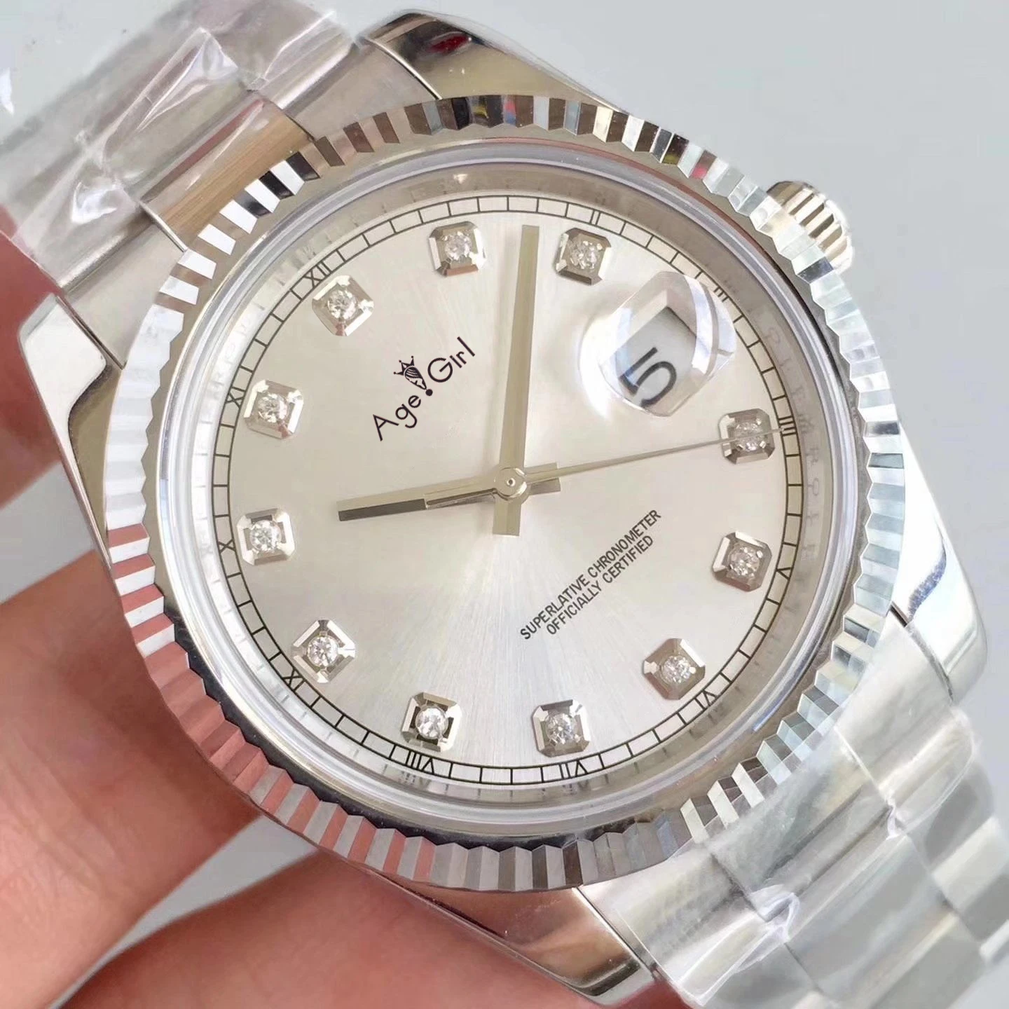 White Роскошные брендовые новые мужские часы Datejust из нержавеющей стали автоматические механические сапфировые черные, синие, серые, белые бриллианты 36 мм спортивные часы AAA - Цвет: White