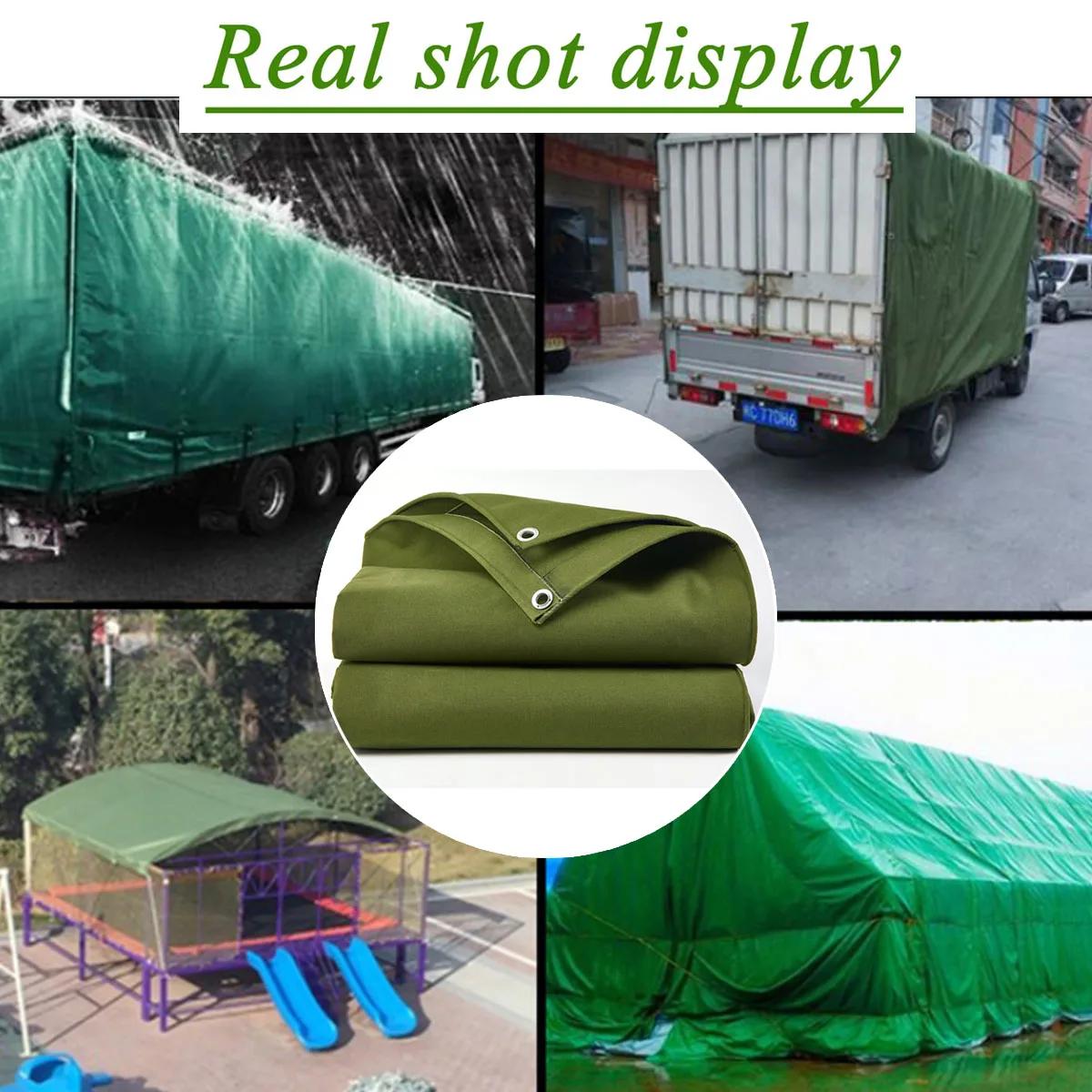 

0.5mm Thick Tarpaulin Rainproof Cloth Waterproof Cover Sunshade Awning Wear-resisting Truck Car Canvas Balcony Courtyard Shade