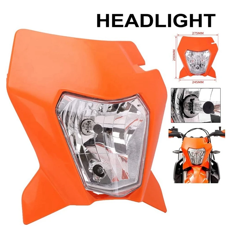 

Передсветильник фара для мотоцикла, передсветильник фара, лампа, передняя фара для KTM SX XCF SX-F EXC-F EXF-F o Enduro, внедорожный велосипед ATV, оранжевый