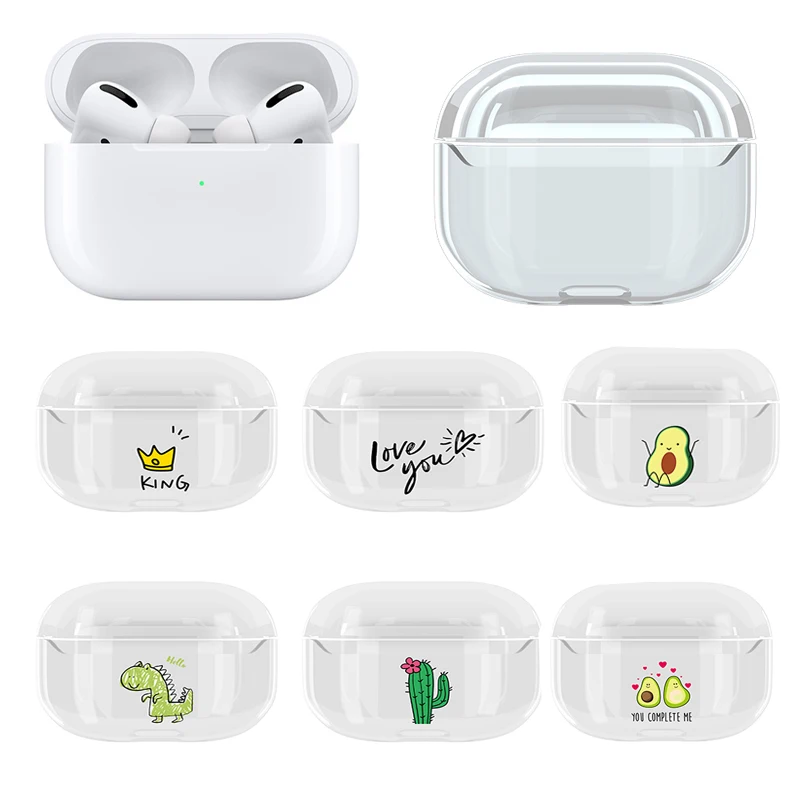 Для Apple AirPods Pro прозрачный жесткий PC чехол для наушников Airpods защитный с