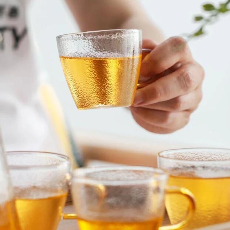 4 шт. высокотемпературная стеклянная чашка Толстая чайная семейная кунг фу