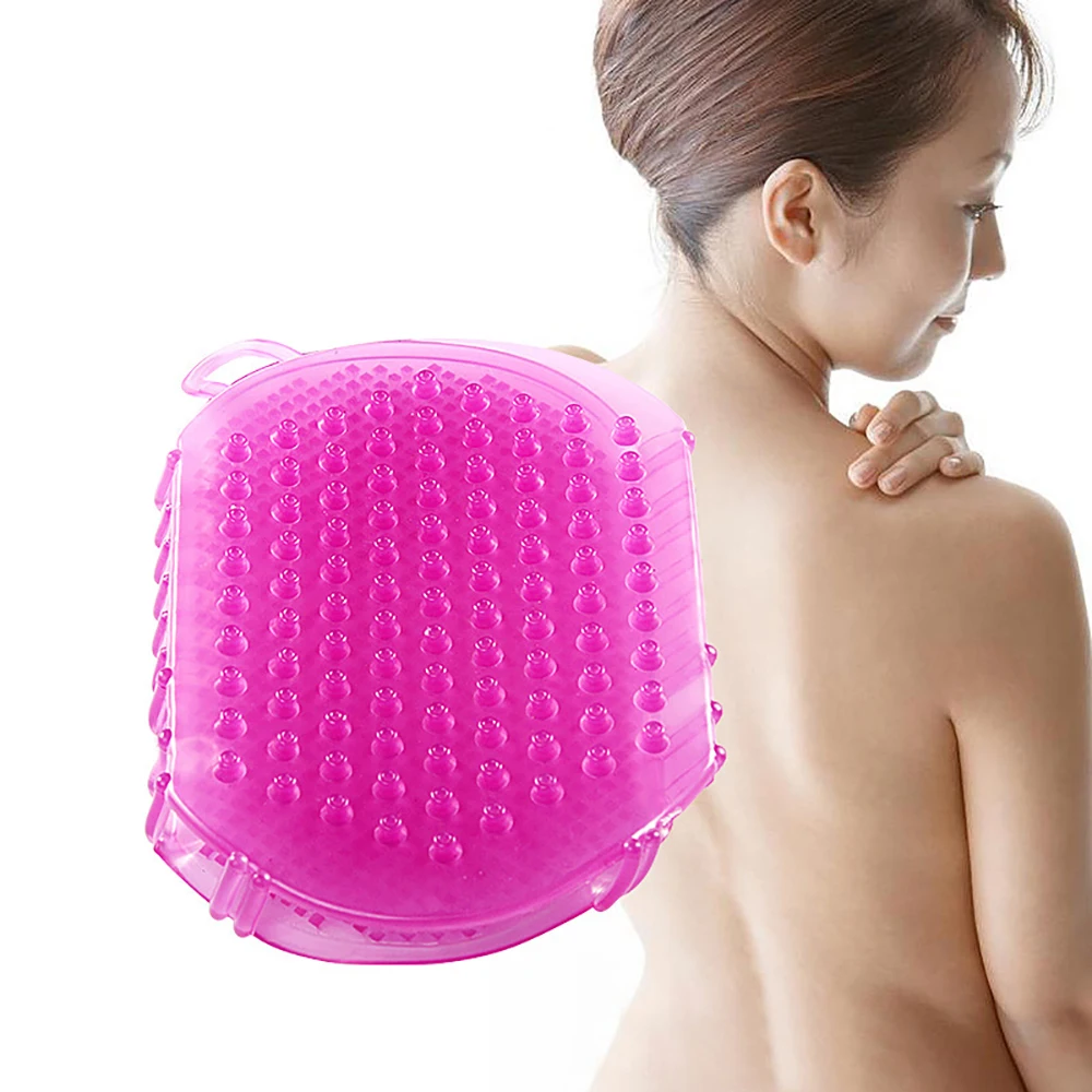 

Силиконовая Массажная щетка для душа, 1 шт., мягкая щетка-скребок для тела, душа, отшелушивающая щетка, акупунктура, стимуляция кожи, очистка