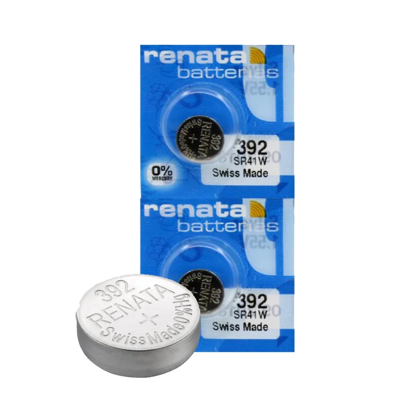 5 шт/лот Renata 392, долговечный SR41W LR41 AG3 Swiss Made Серебряный оксид часы кнопка батареи монета