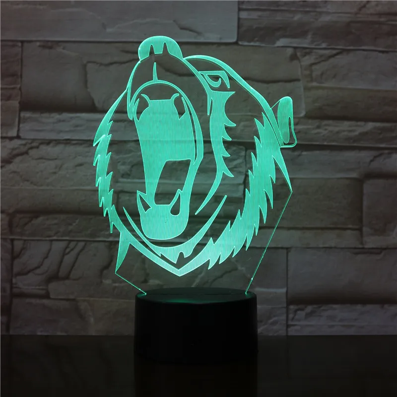 

3D-2191 Wolves howl LED Acrylic Night Light with 7 Colors Touch Remote Control Illusion Change Home Decoration Lights