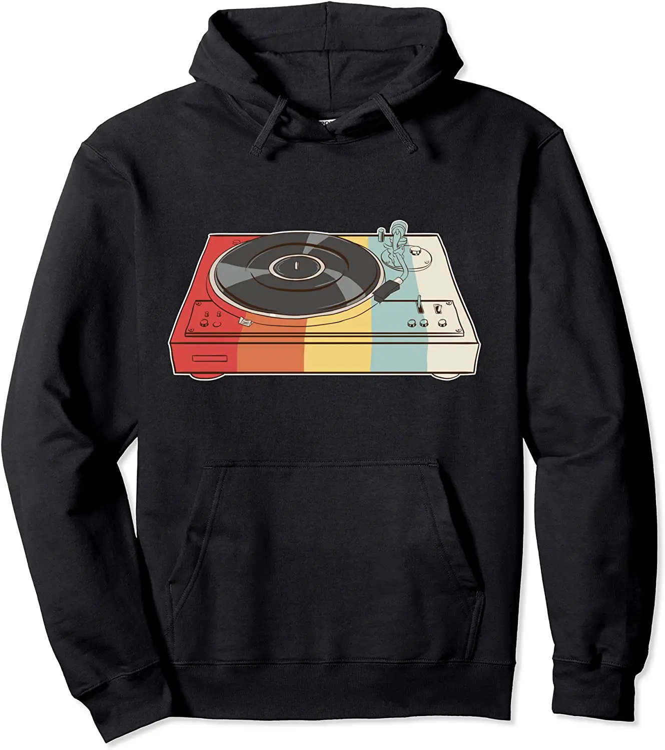 

100% Cotton Retro Vinyl Records Hoodie - Turntable DJ