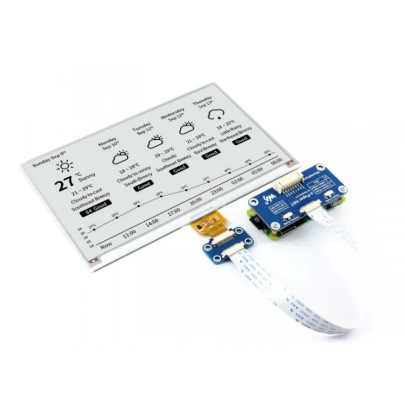 800x480 7 5 дюймовый E Ink HAT paper Display поддерживает Raspberry Pi STM32 двухцветный сверхнизкое