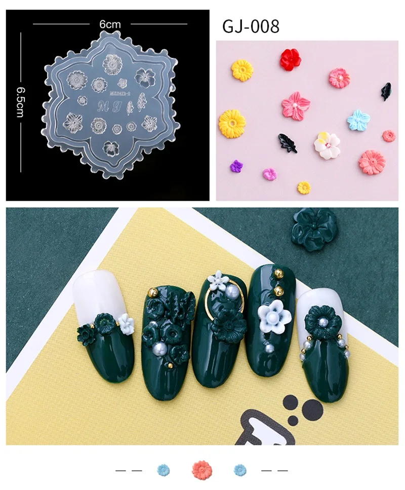 Силиконовые шаблоны DIY 3D украшения для ногтей горный хрусталь 3D дизайн ногтей силиконовая форма листья цветок ромашка шаблон для ногтей форма