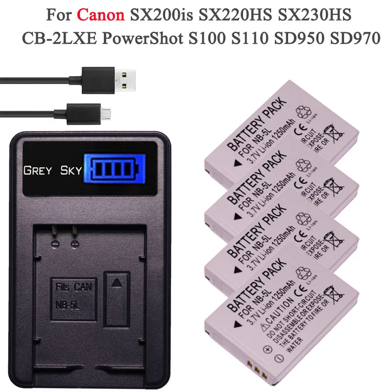Аккумуляторная батарея для Canon NB 5L Powershot S100 SX200 SX230 HS SX210 IS SD790 SD800 SD890 IS|Цифровые